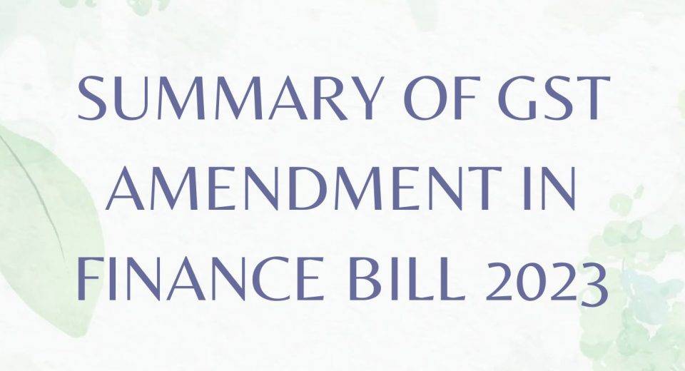 GST Amendment in Finance bill 2023