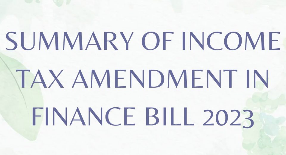 Income Tax amendment in Finance Bill 2023